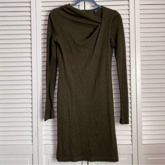 Moda International cashmere blend asymmetrical neckline sweater dress size small - Picture 1 of 5